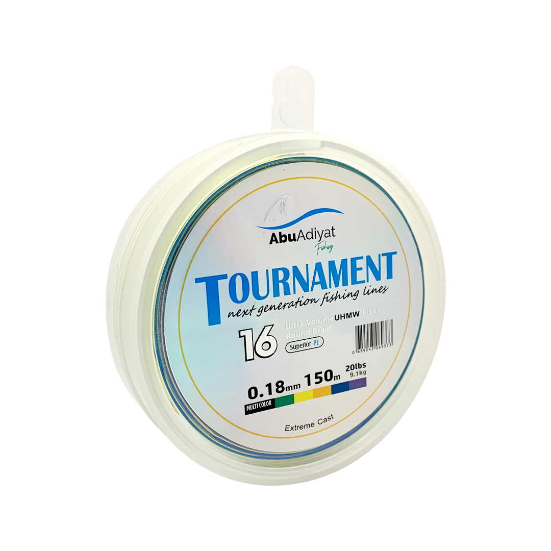 16 Strand Tournament Braided Fishing Line (Multicolor) Power Cast