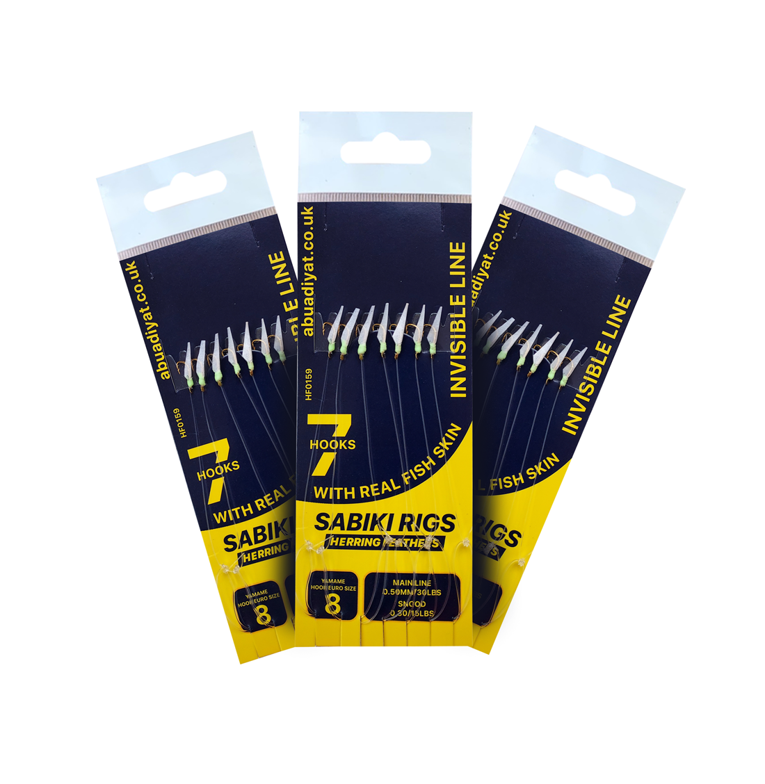 7 Hooks Herring Feathers with Real Fish Skin